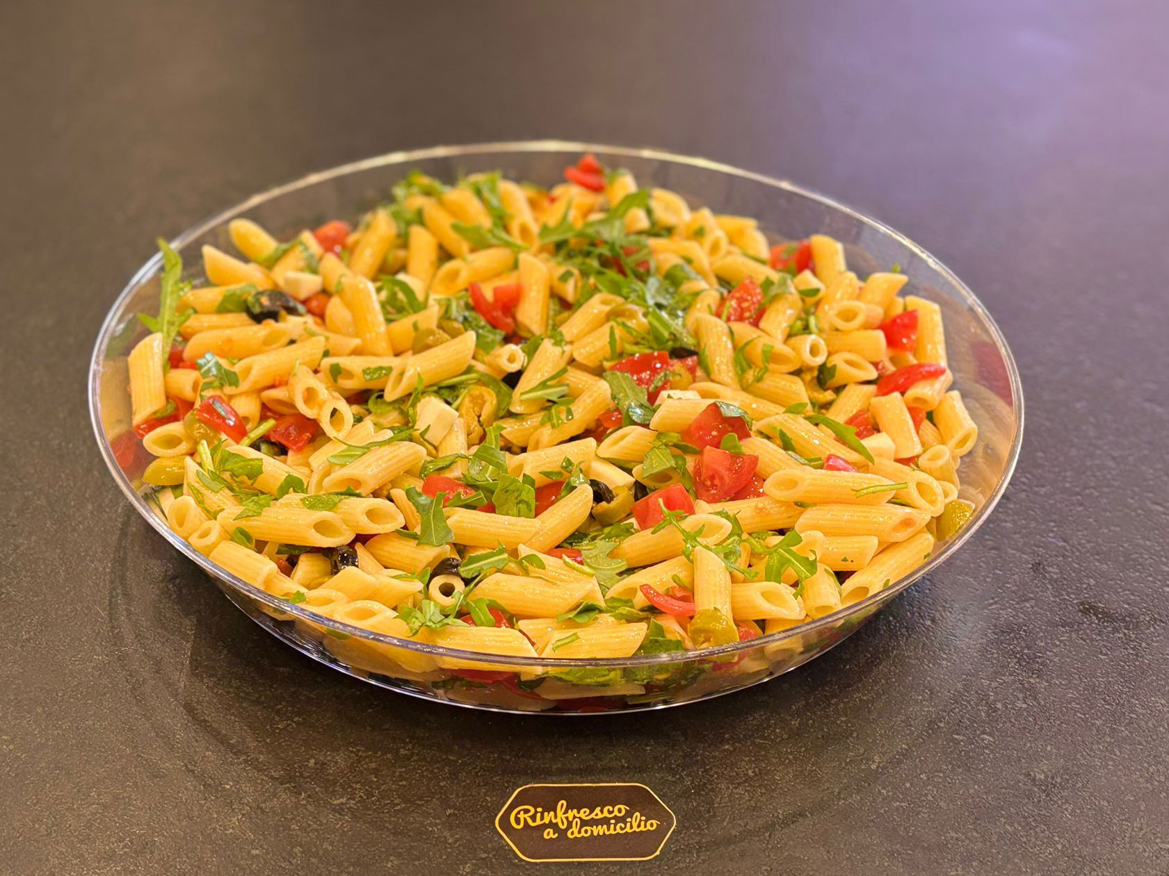 Pasta fredda rucola pachino mozzarella e olive